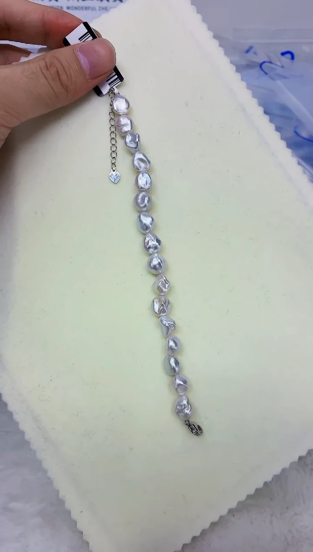 未镶嵌DA淡水珍珠keshi手链 y806
