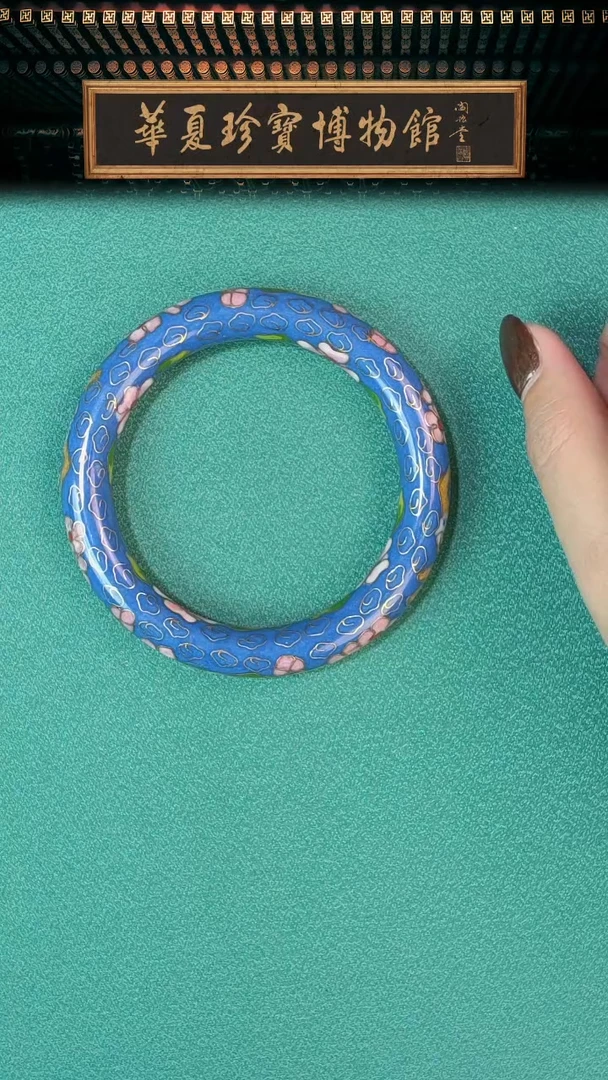 非遗手工景泰蓝镯子湖蓝