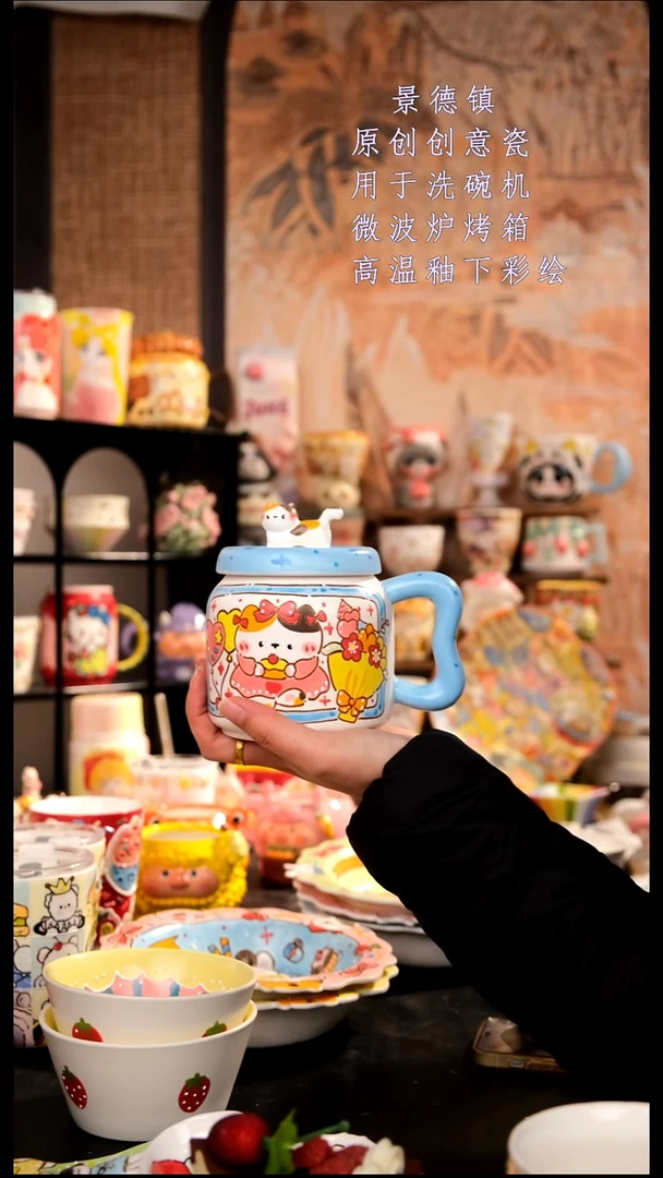 摆件陶旺的可以陶瓷手工手绘设计师款