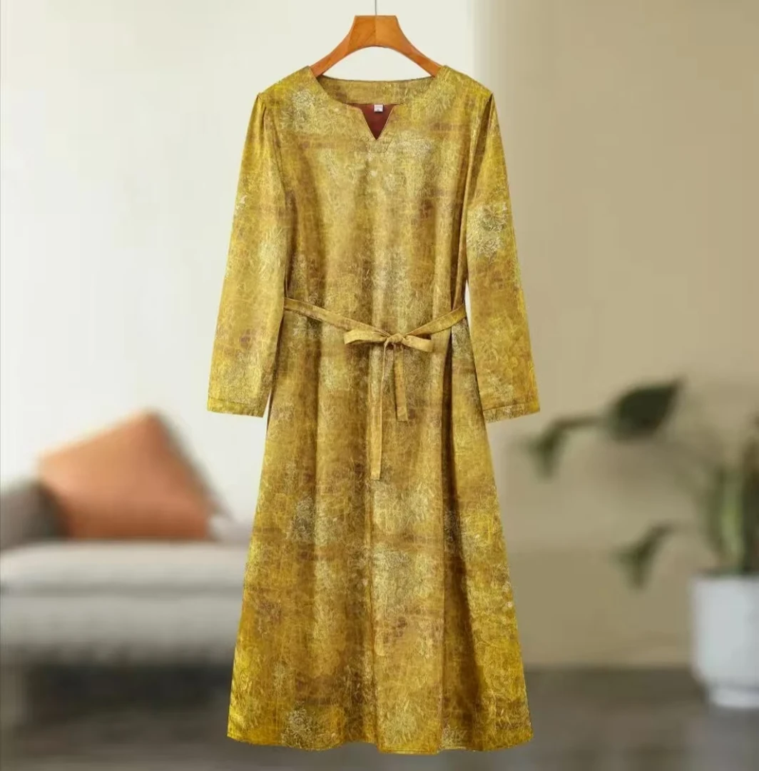 高端订制连衣裙 休闲女士夏季复古宽松#8609