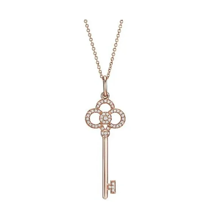 99新 Tiffany & Co./蒂芙尼 金色带钻Keys钥匙项链