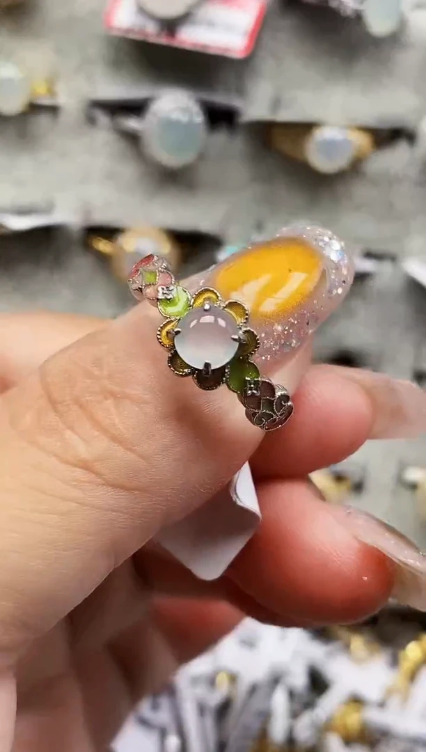 银S925镶嵌戒指翡翠0059