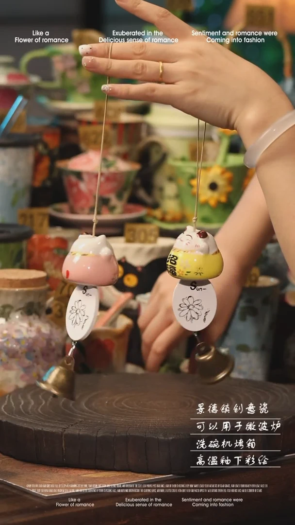 陶瓷随机景德镇高温釉下彩手工手绘款式