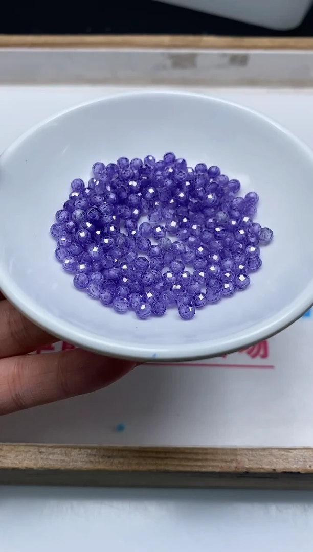 散珠天然锆石未镶嵌B2079深紫锆石切4mm30个8.8元
