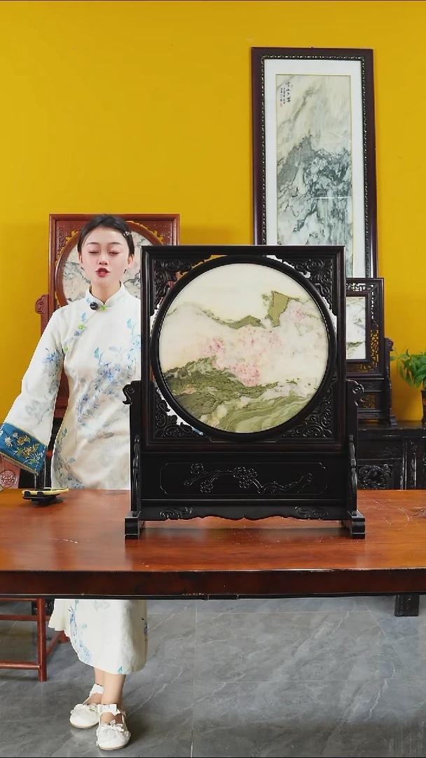 石材天然大理石画摆件