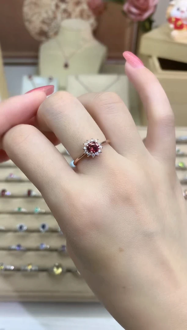 银S925镶嵌戒指石榴石石榴石