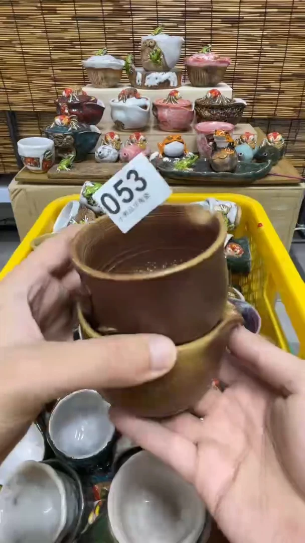 杯053精美粗陶手工柴烧
