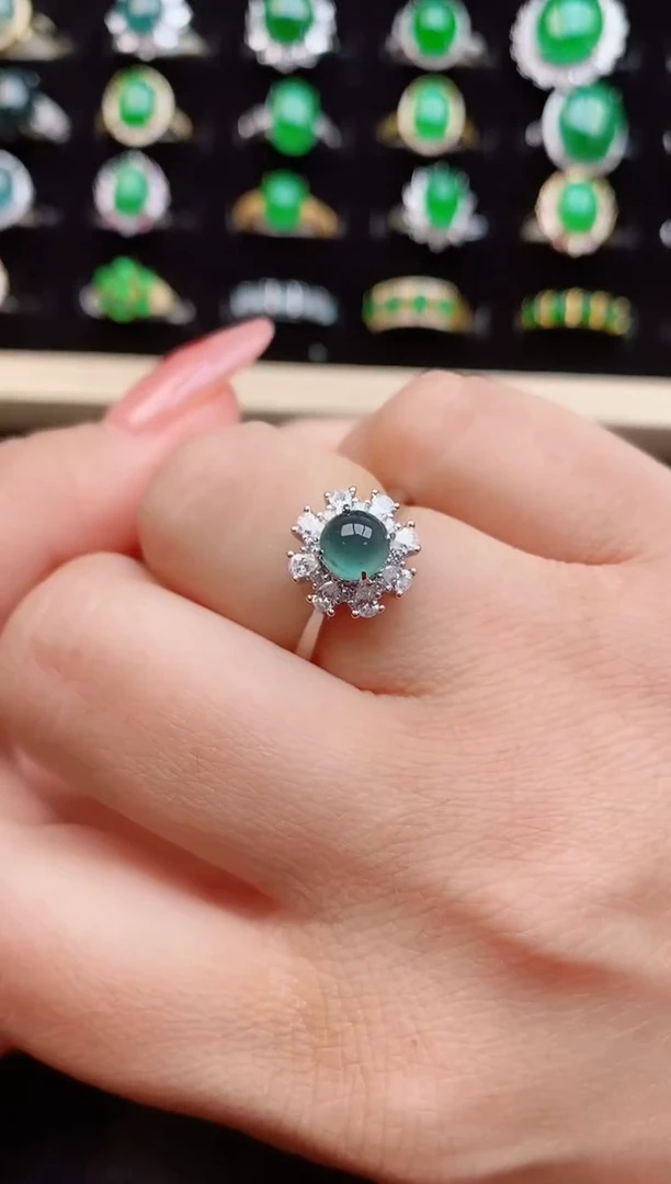 【闪购商品】翡翠戒指银S925镶嵌321321