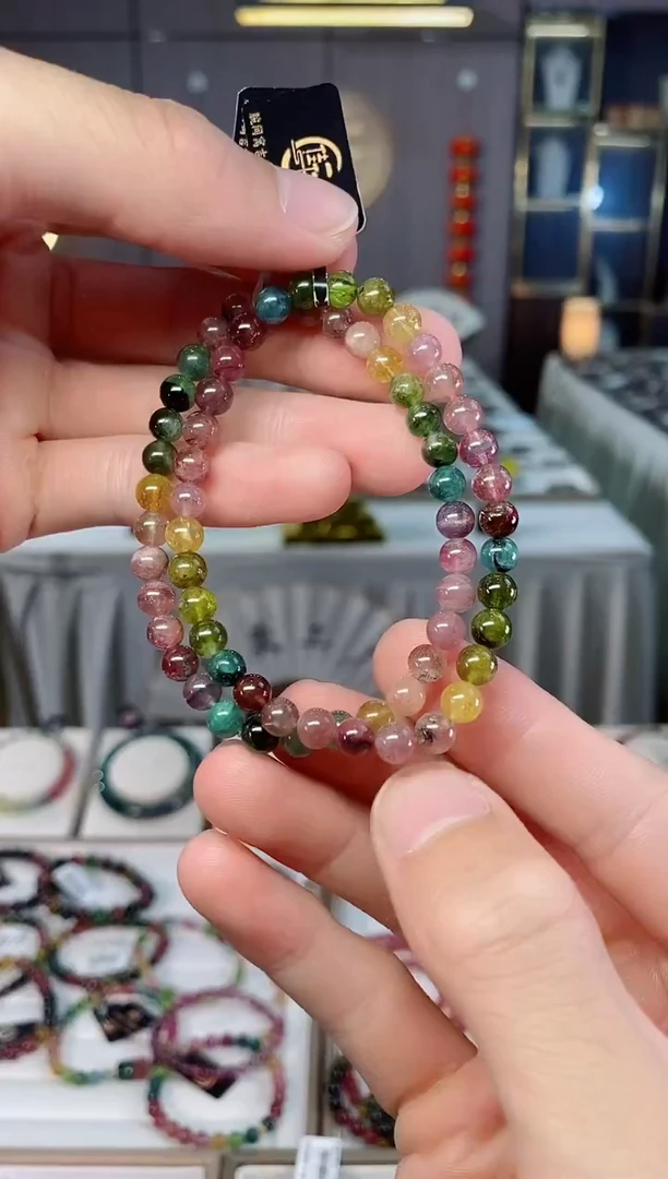 未镶嵌老矿碧玺单圈手串5mm+碧玺xion多样性发一条