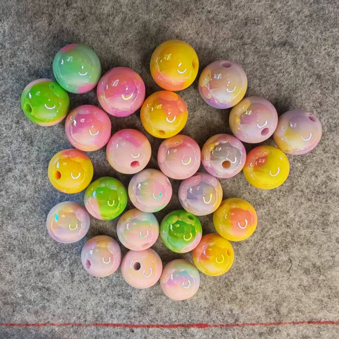 手工diy材料包彩色马卡龙糖果亮光珠子配件万能绳子吊坠挂绳