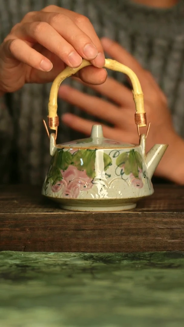 陶瓷青诗集手工手绘瓷器