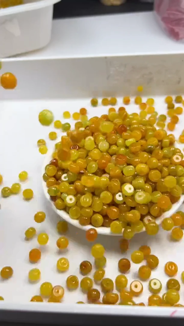 翡翠未镶嵌颈饰w1775黄翡算盘8*5mm*15颗