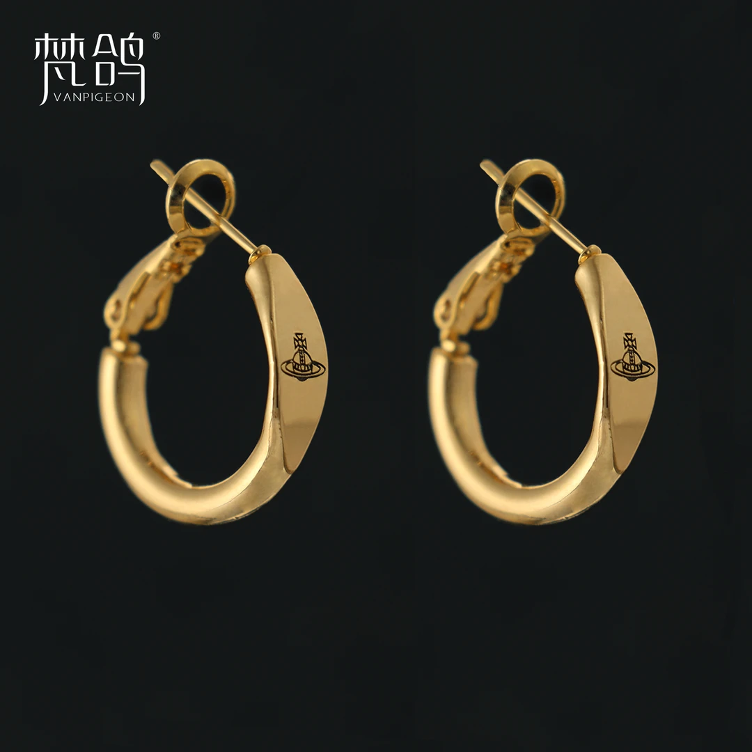 VANPIGEON/梵鸽 黄铜耳饰 星环小耳圈素圈设计感简约冷淡风耳环