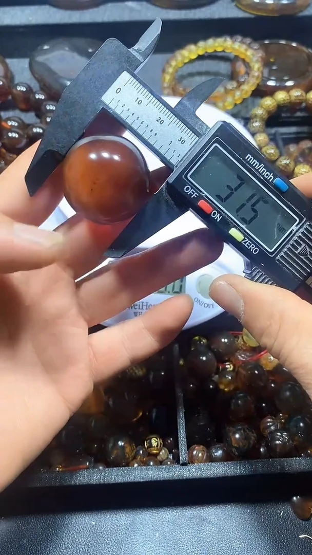 琥珀颈饰未镶嵌天然缅甸琥珀单珠31+