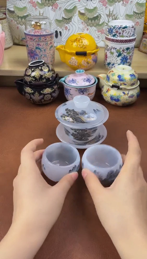 陶陶瓷茶具摆件旅行套组