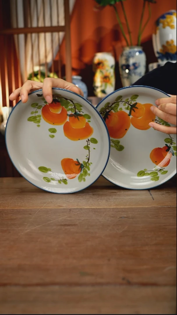 瓷片【简家甄选】景德镇设计师釉下手绘陶瓷餐具