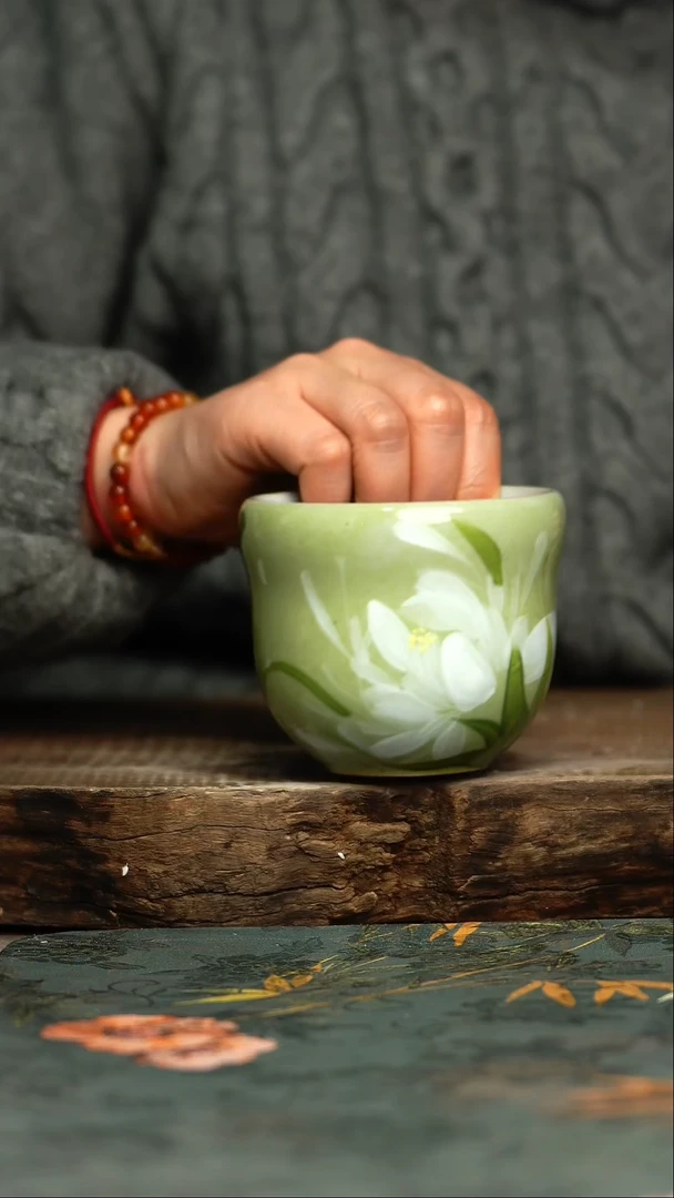 【闪购商品】杯杯釉下彩手工手绘同款陶器