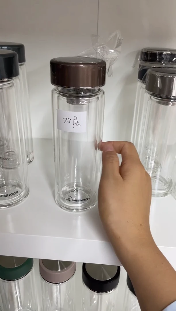 高硼硅玻璃盖子款小熊双层7806-300ml