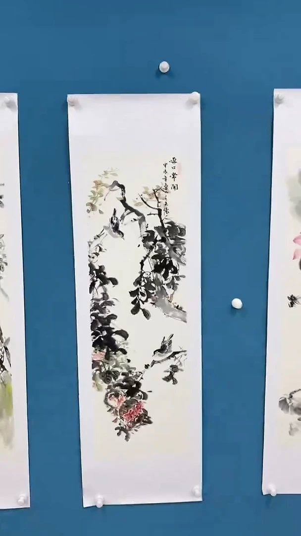 【闪购商品】国画1.18-王夫怀条屏花鸟32