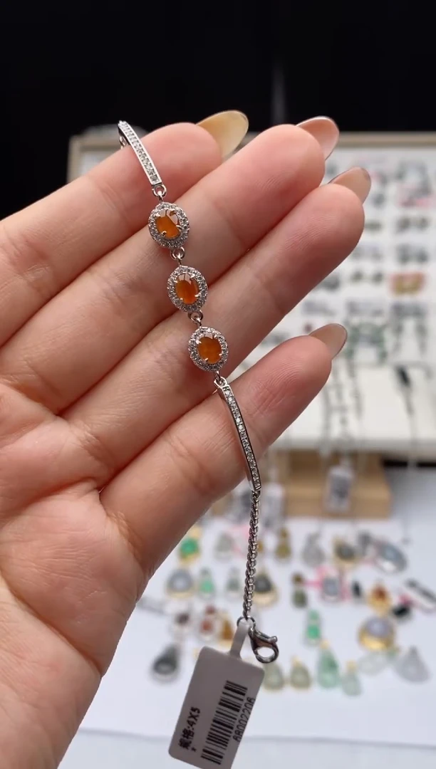 银S925镶嵌戒指翡翠天然A货翡翠
