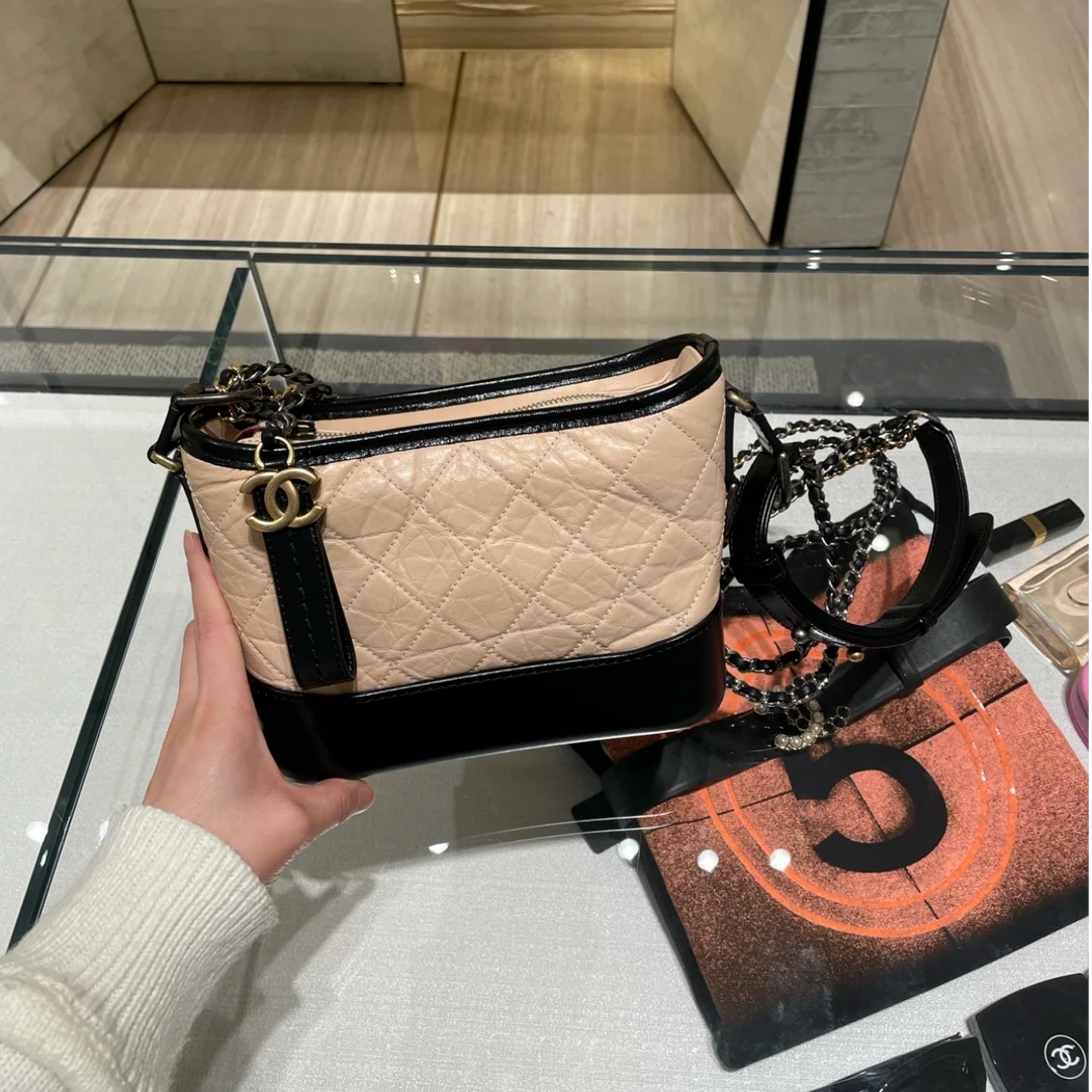 99新 Chanel/香奈儿  流浪包 小号 奶茶色