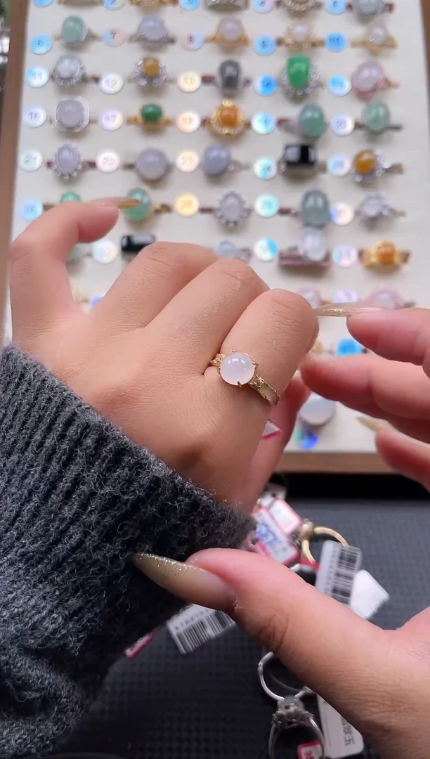 【闪购商品】翡翠戒指银S925镶嵌天然A货翡翠戒指