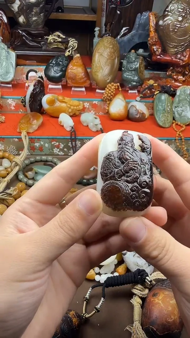 未镶嵌和田玉挂件苏工关公牌子