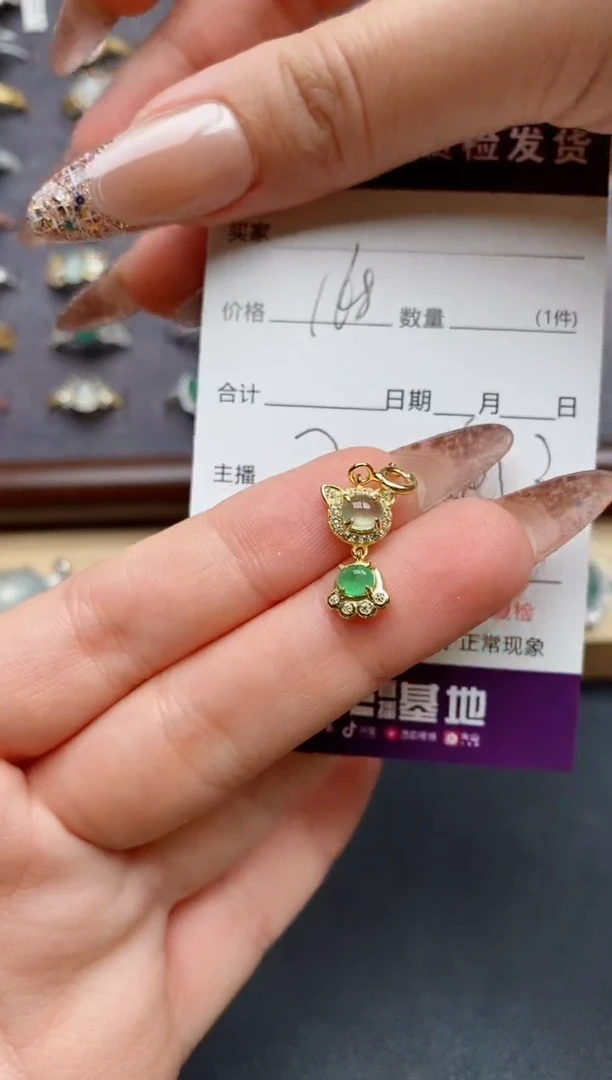 翡翠银S925镶嵌颈饰.........