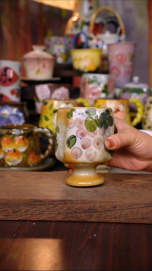 杯子陶泥垚手作 景德镇手工手绘陶瓷器物