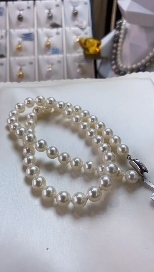 项链未镶嵌海水珍珠8-8.5Akoya海水珍珠项链