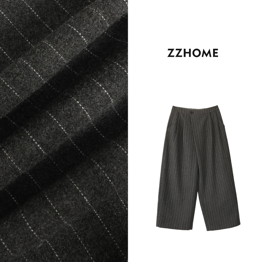 ZOZO HOME ｜秩序格纹解构暖条立裁9分裤q172658p