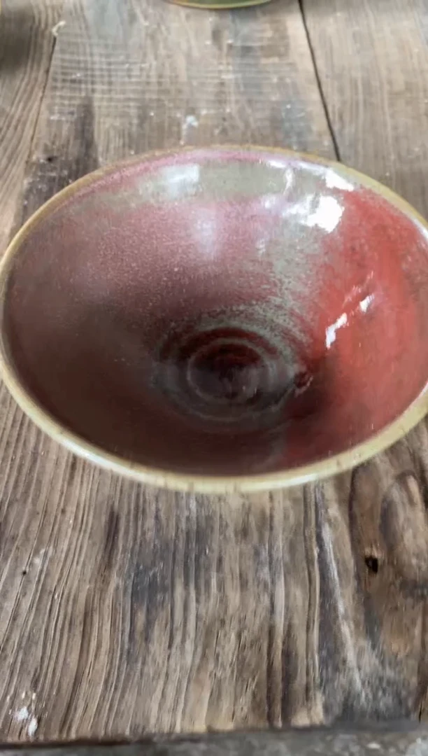 浪鬼家釉绘柴烧不**海小碗