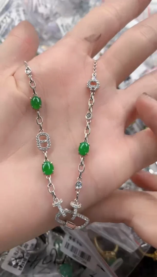 银S925镶嵌戒指翡翠333-10