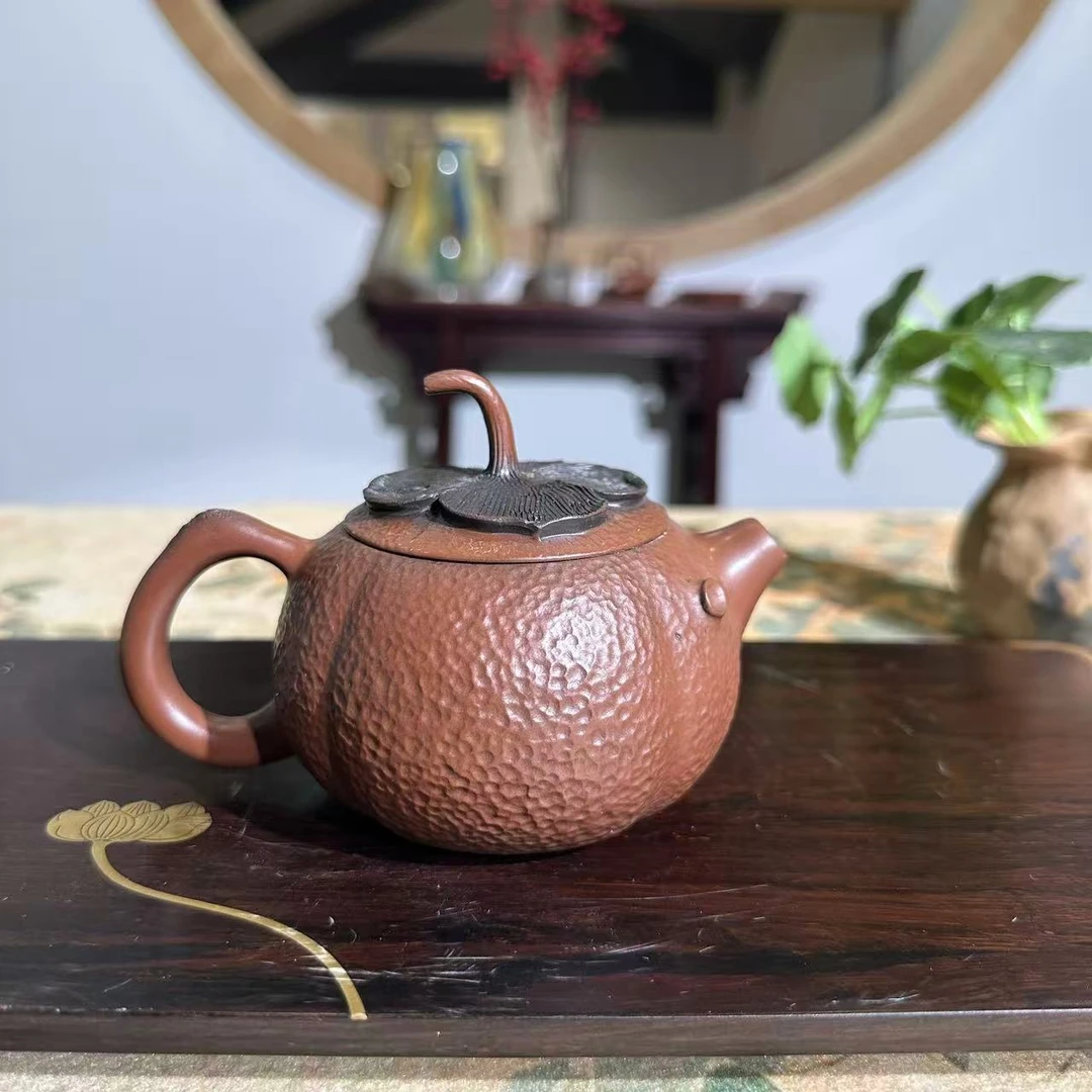 JSZT建水紫陶全手工柿柿如意壶