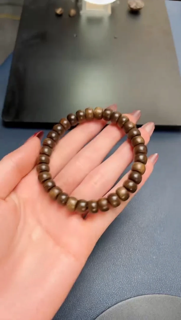 【闪购商品】沉香手串海南莺歌绿棋楠沉水级高油算盘珠8mm单圈