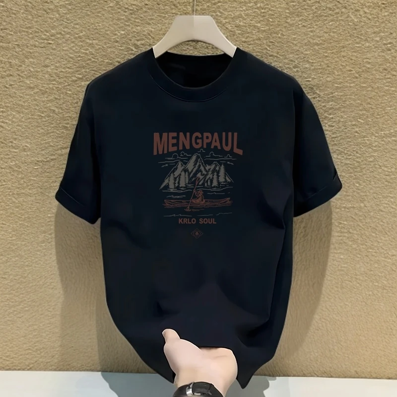 日系复古短袖t恤男女ins潮牌夏2025宽松情侣oversize上衣圆领宽松