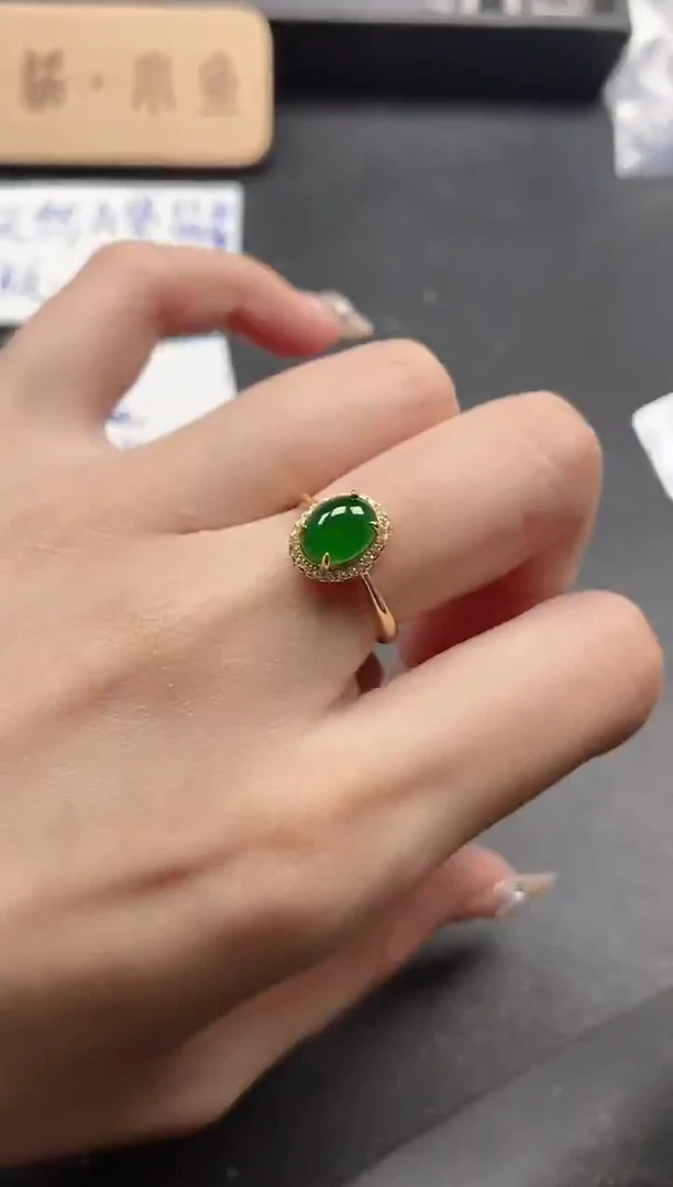 银S925镶嵌戒指翡翠51151