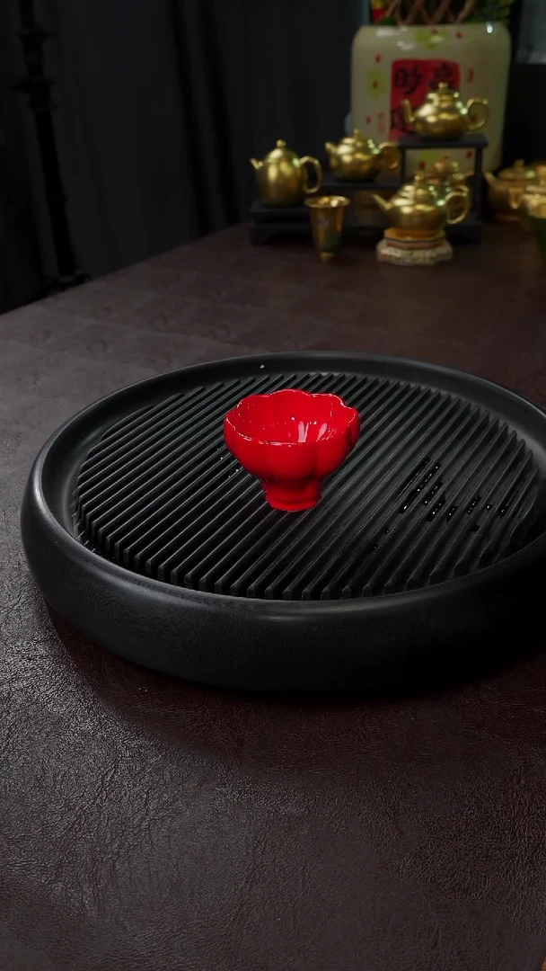 【闪购商品】杯【宜景窑中国红】大曼陀罗