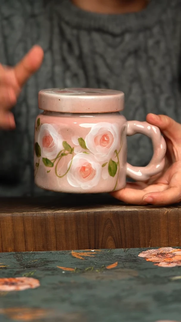 杯釉下彩手工手绘同款陶器