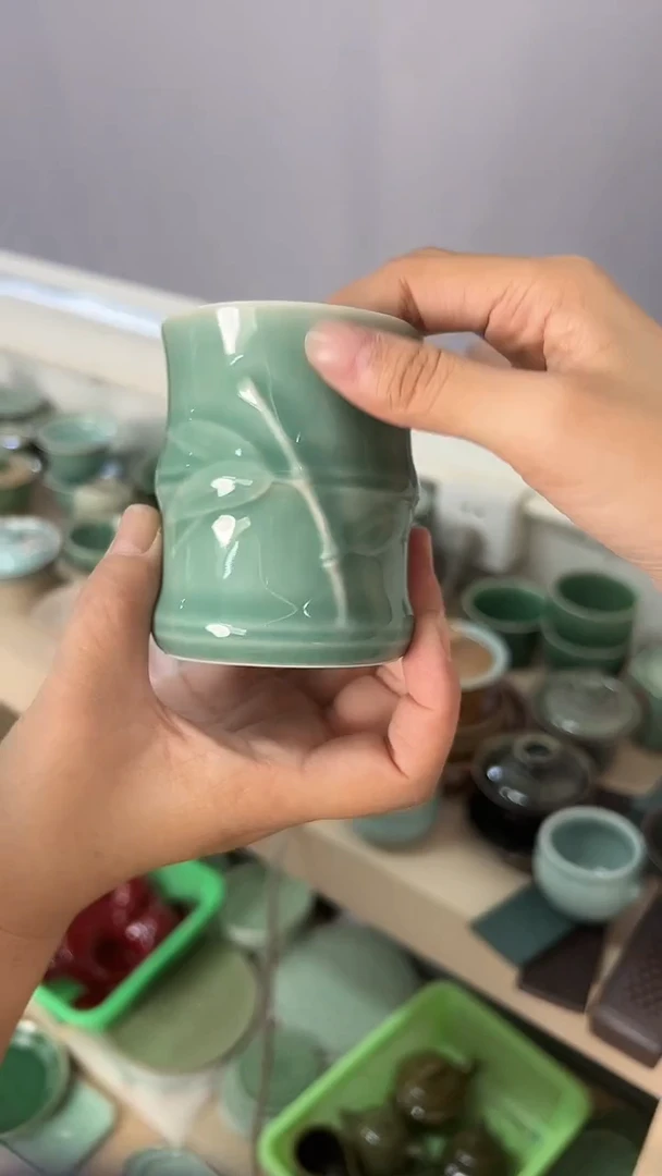 龙泉云间青瓷小米茶器