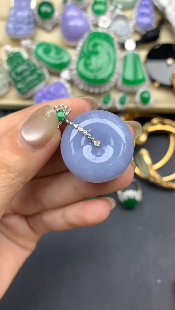 翡翠18K金镶嵌颈饰381-春日珠宝