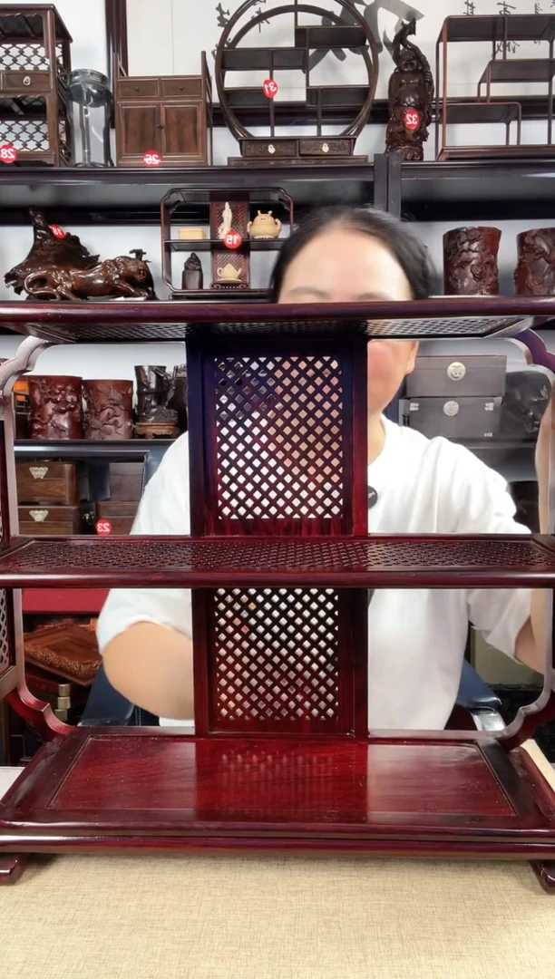 木茶杯架老李红木工艺品