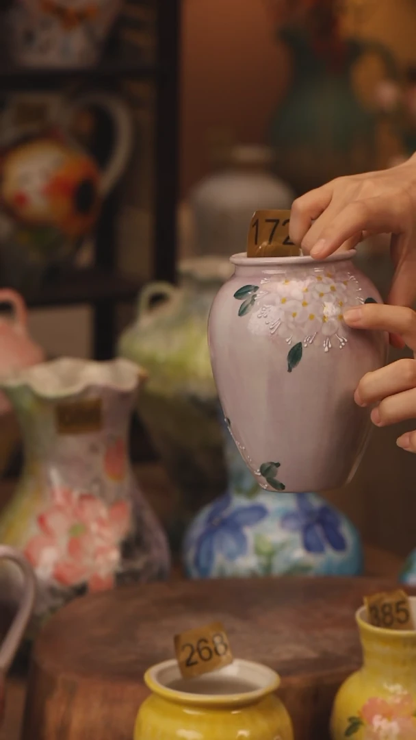 陶瓷172景德镇设计师手作花器摆件侘寂风