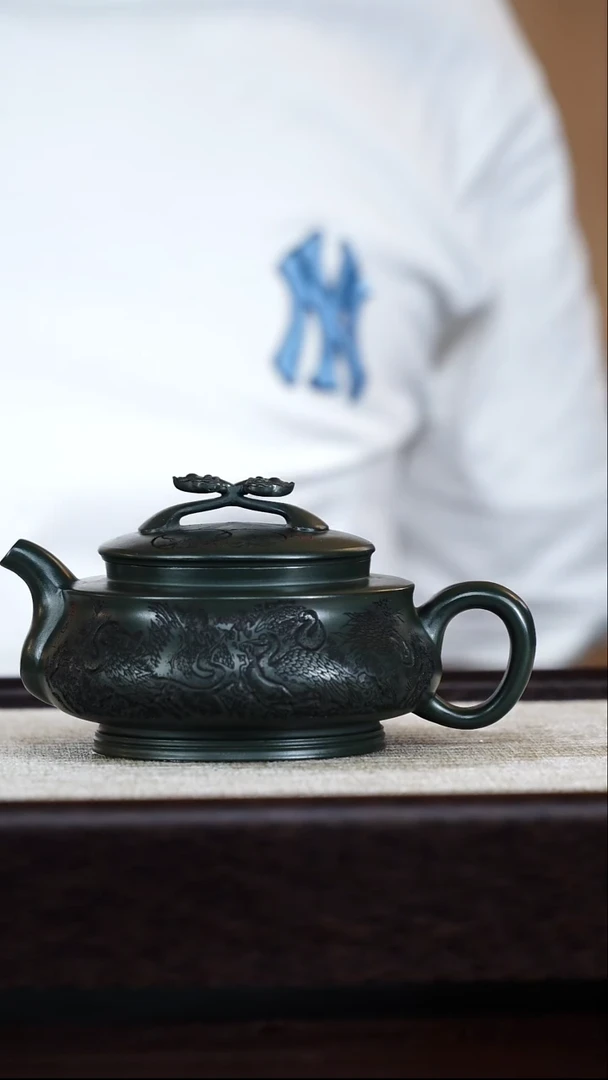 茶壶紫砂绿泥如意