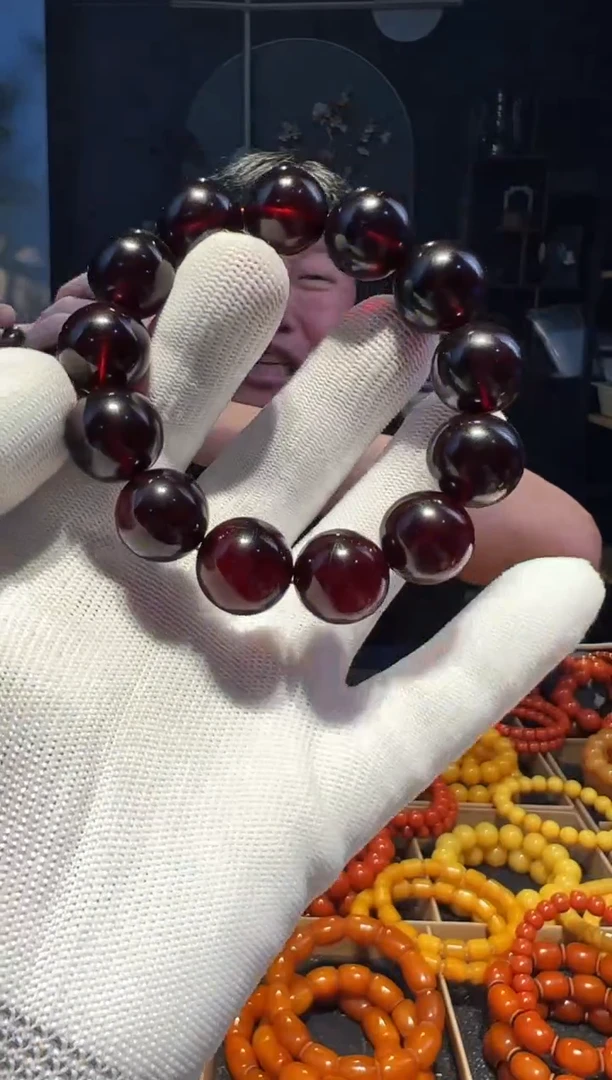 手串琥珀未镶嵌17+单圈