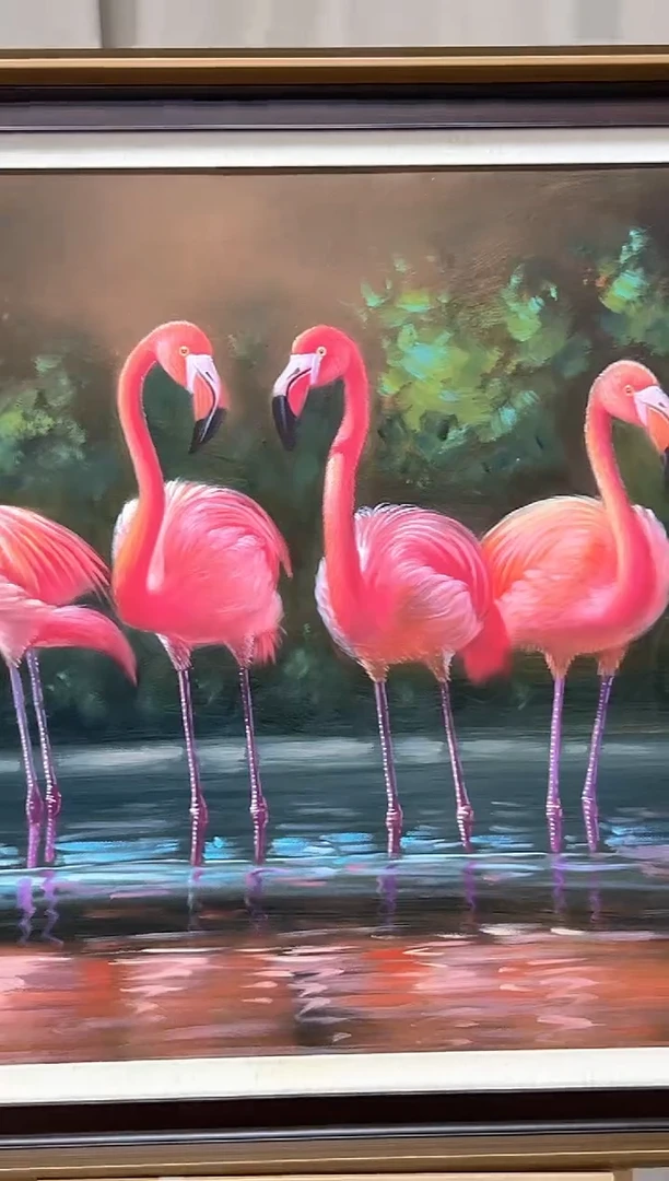 【闪购商品】绘画陶宗健-60*80-火烈鸟油画