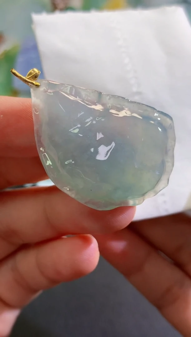 翡翠18K金镶嵌吊坠(不含链)5541