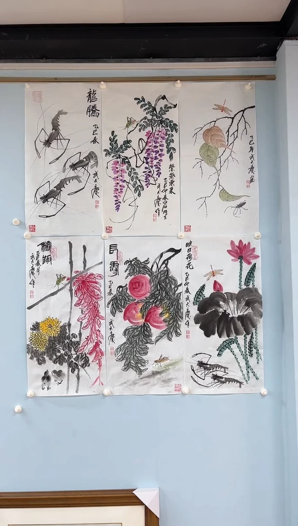 国画武天庆老师六条屏