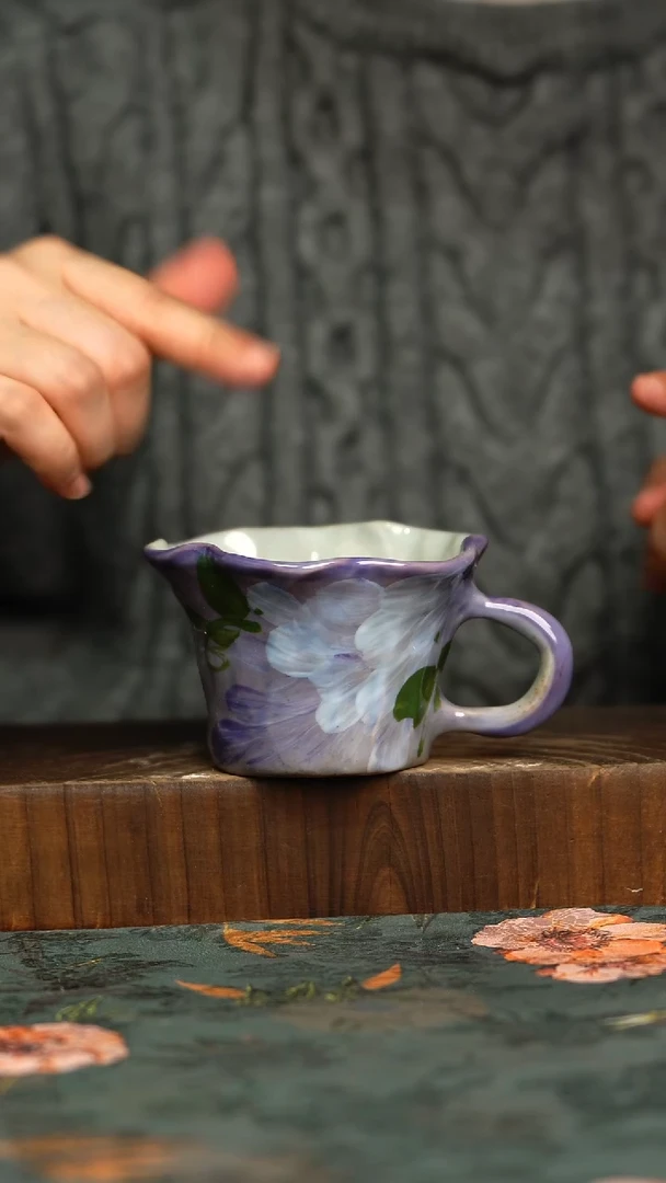 杯釉下彩手工手绘同款陶器