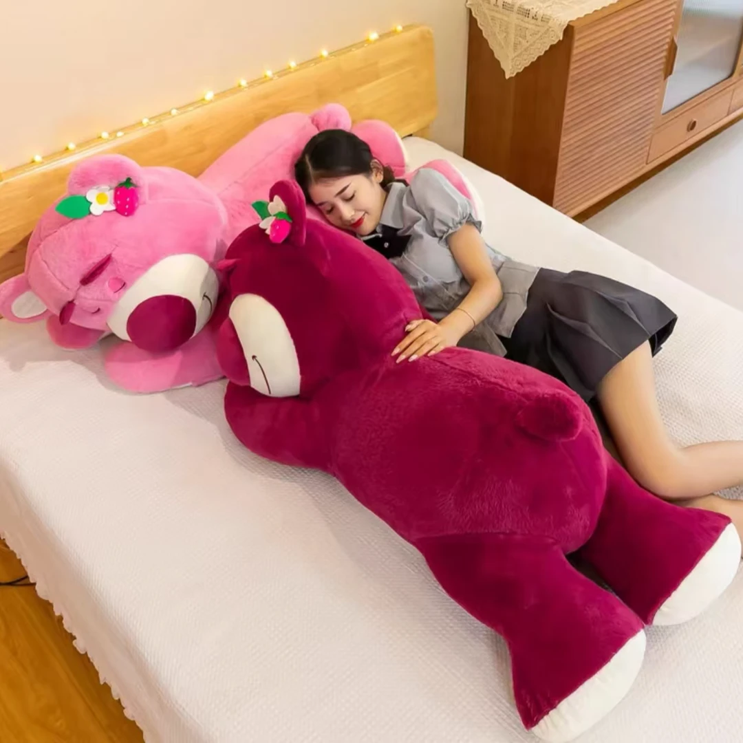 酒红色熊公仔玩偶枕头女生睡觉毛绒玩具公仔抱睡创意网红靠枕